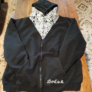 So Cal Men's Bandana Zip Up Hoodie Size Large